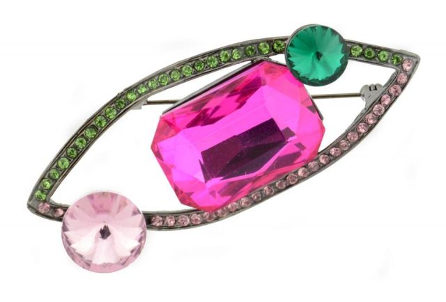 BROCHE FUCSHIA-VERDE-LILA