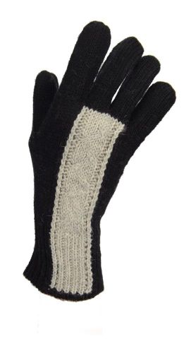 GUANTES LANA FRANJA OCHOS NEGRO