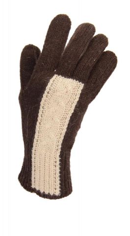 GUANTES LANA FRANJA OCHOS MARRON