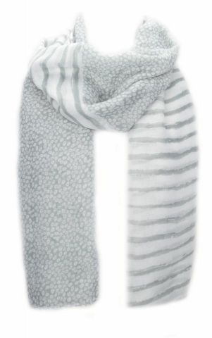 FOULARD 1/2 RAYAS 1/2 OJOS GRIS