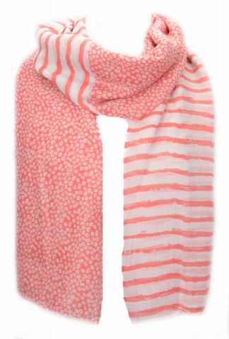 FOULARD 1/2 RAYAS 1/2 OJOS SALMON