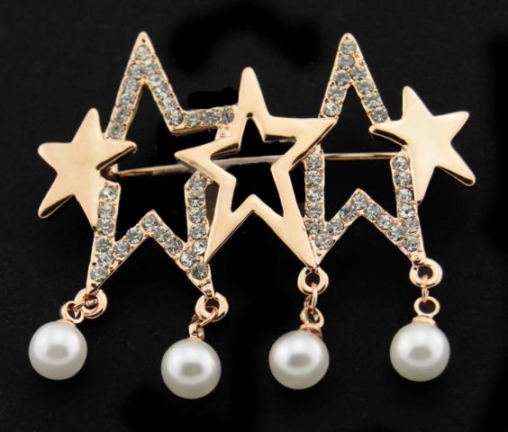 BROCHE 3 ESTRELLAS COLG PER DORADO