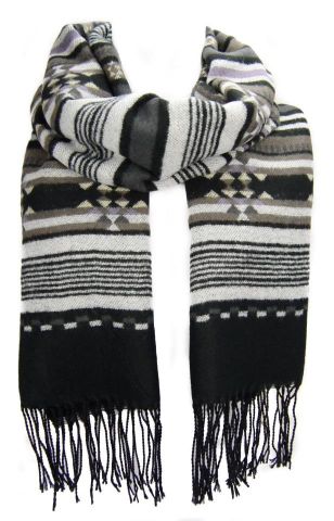 FOULARD MANTA AZTECA GRECA L NEGRO