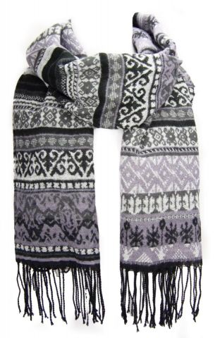 FOULARD MANTA AZTECA GRECAS NEGRO