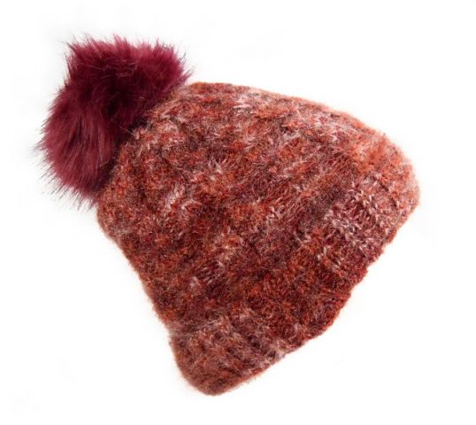 GORRO PELO BRILLO GRANATE