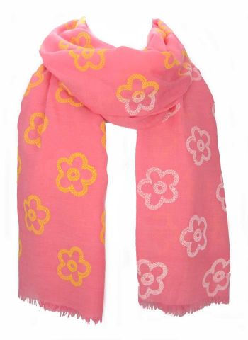 FOULARD ENGOMADO FLOR HIPPIE FUCSHIA