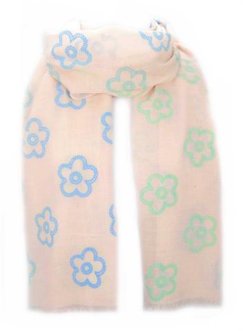 FOULARD ENGOMADO FLOR HIPPIE ROSA