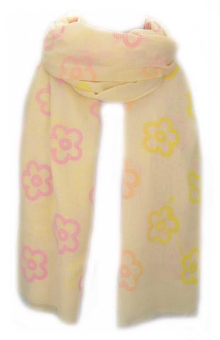 FOULARD ENGOMADO FLOR HIPPIE CRUDO