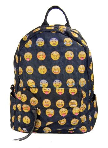 MOCHILA EMOTICONOS NEGRO