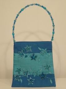 BOLSO FRANJA FLORES AZUL