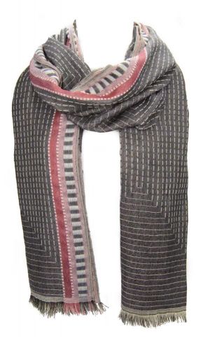 FOULARD PESPUNTES HINDI GRIS