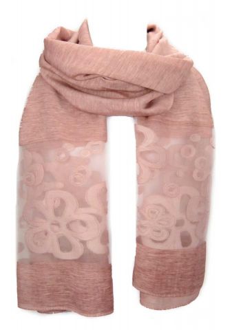 FOULARD FRANJA VOILE ROSA