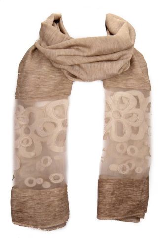 FOULARD FRANJA VOILE CAMEL