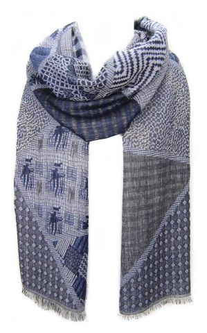 FOULARD DELHI RETALES AZUL