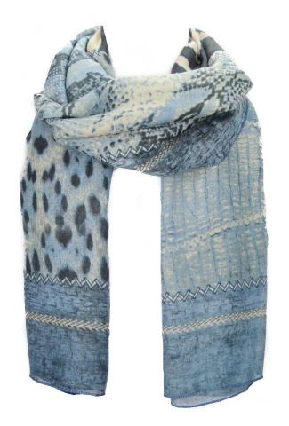 FOULARD ANIMAL PRINT AZUL