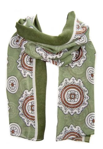 FOULARD CIRCULOS MANDALA KAKI