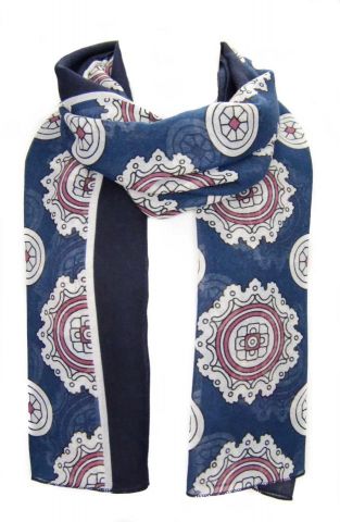 FOULARD CIRCULOS MANDALA AZUL