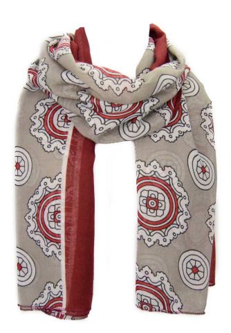 FOULARD CIRCULOS MANDALA GRANATE