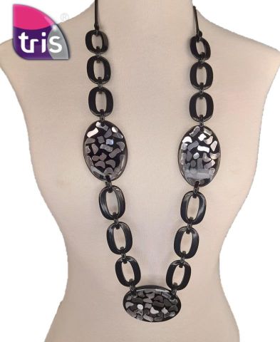 COLLAR LARGO 3 OVALES PLAT