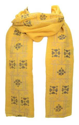 FOULARD CRUCETILLA FLECOS AMARILLA