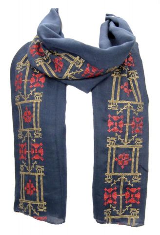 FOULARD CRUCETILLA FLECOS AZUL