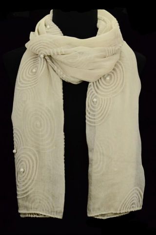 FOULARD CIRCULOS PERLA CRUDO