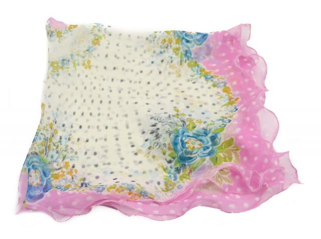 FOULARD MINI LUNARES FLORES ROSA