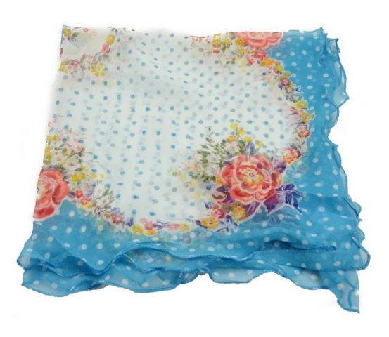 FOULARD MINI LUNARES FLORES AZUL