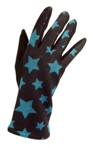 GUANTES PUNTO ESTRELLAS TURQUESA