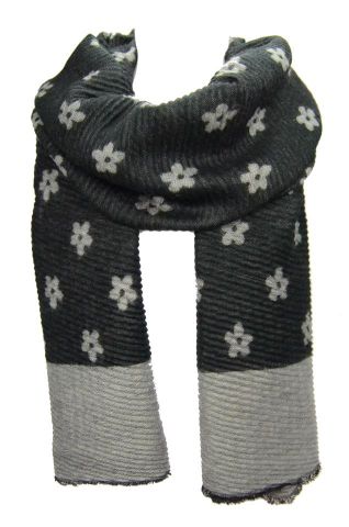 FOULARD PLISADO FLOR PEQ NEGRO