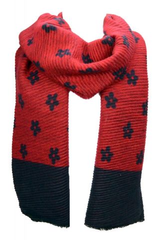 FOULARD PLISADO FLOR PEQ ROJO