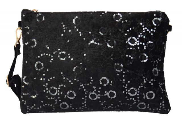 BOLSO SOBRE VELVET BORD IN NEGRO