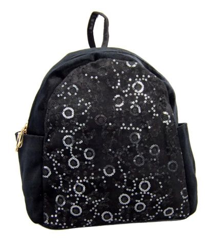 MOCHILA P VELVET BORDADO NEGRO