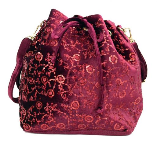 BOLSO JUDAS VELVET BORD PS GRANATE