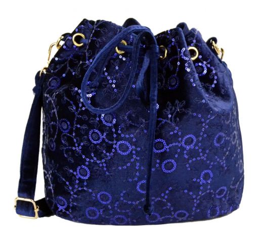 BOLSO JUDAS VELVET BORD PS AZUL