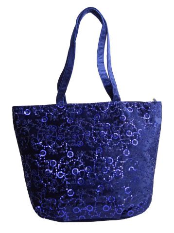 BOLSO VELVET SHOPPING BORD AZUL