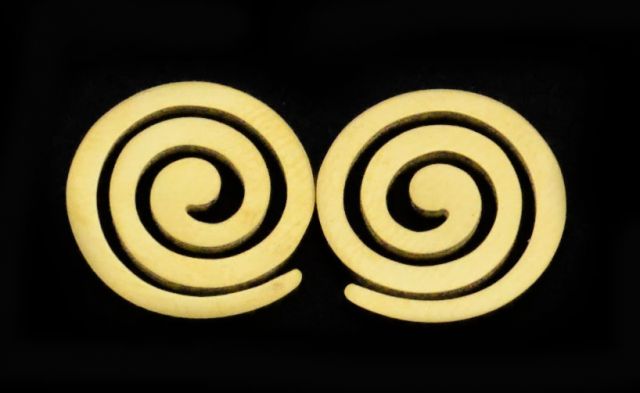 PENDIENTES ACERO ESPIRAL ACERO DORADO