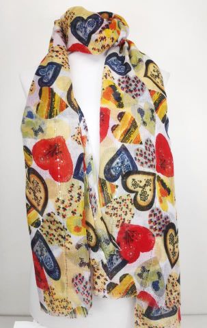 FOULARD CORAZONES LUSEXC AMARILLA