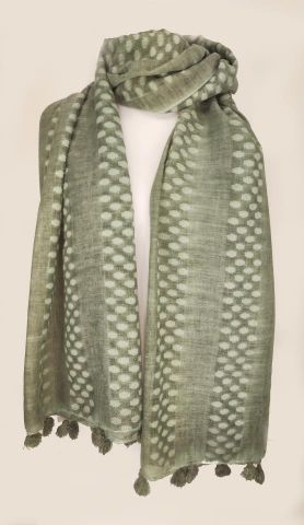 FOULARD POMPONS CIRCULOS TIE VERDE