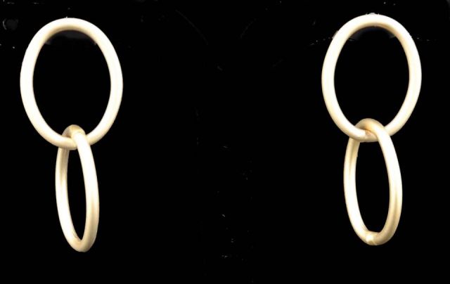 PENDIENTES DOBLE ARO OVAL DORADO