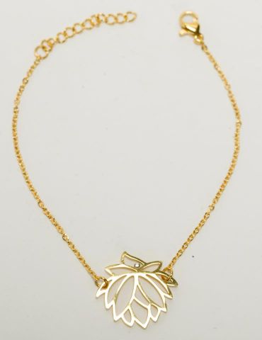 PULSERA ACERO LOTUS TROZ CHAPADO