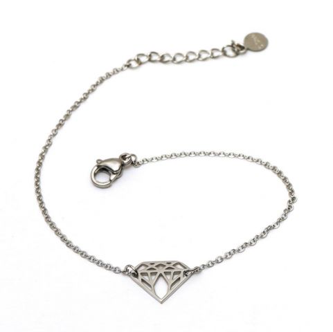 PULSERA ACERO DIAMANTE BLANCO