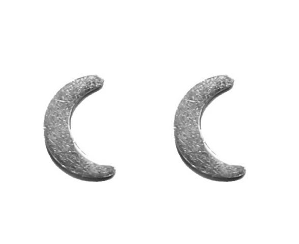 PENDIENTES ACERO LUNA CHAPADO