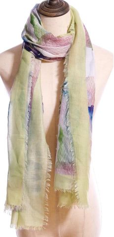 FOULARD DIGITAL PRINT FLORES VERDE