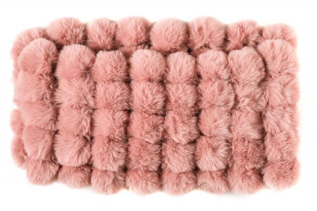 CUELLO PELUCHE BOLAS ROSA