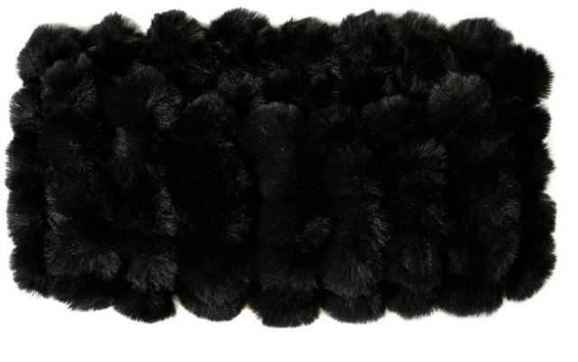 CUELLO PELUCHE BOLAS NEGRO