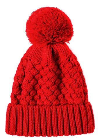 GORRO TRENZADO DIAGONAL ROJO