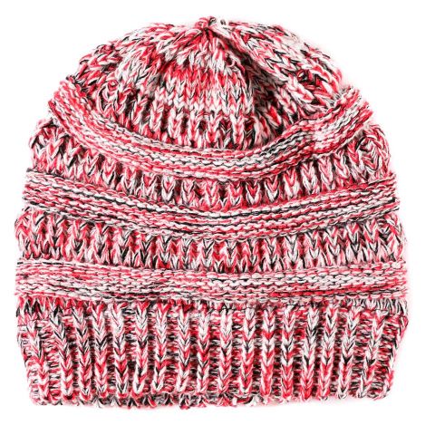 GORRO JASPE MULT. SIN POMP ROJO