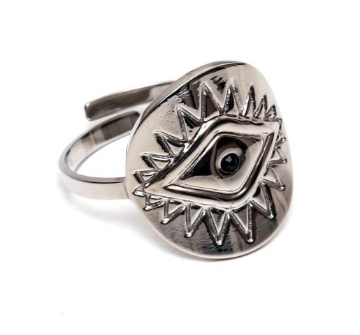 ANILLO ACERO OJO BLANCO