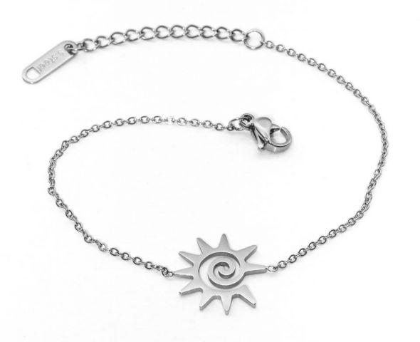 PULSERA ACERO ESPIRAL RAYOS BLANCO